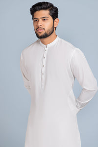 WHITE-BLENDED-KURTA PAJAMA TROUSER (KSS23-025)