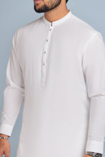 Charger l&#39;image dans la galerie, WHITE-BLENDED-KURTA PAJAMA TROUSER (KSS23-025)
